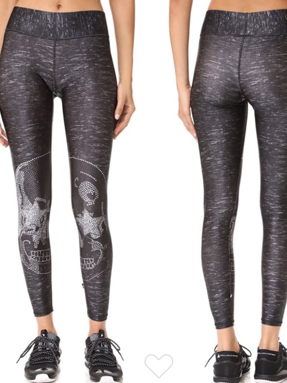 Terez Medium Black & Silver Starry Eyed Crystal Skull Leggings